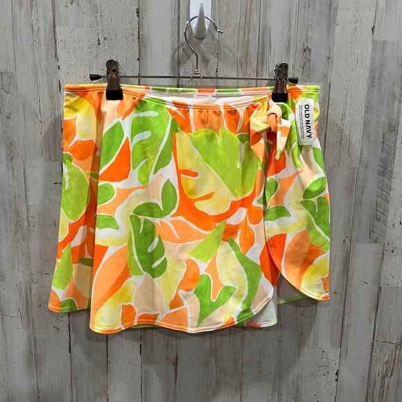New! Old Navy Tropical Print Sarong Swim Skirt Knot Womens Large Beach Summer - Picture 1 of 6